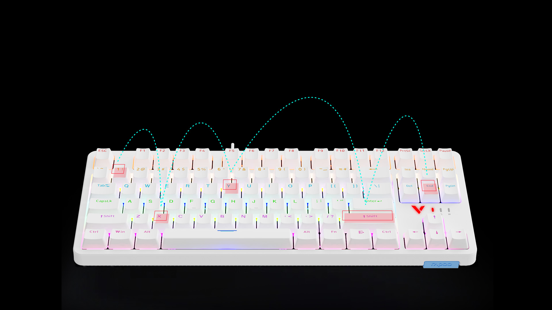 星途背光游戏机械键盘（双形态） V500PRO-87 详情配图