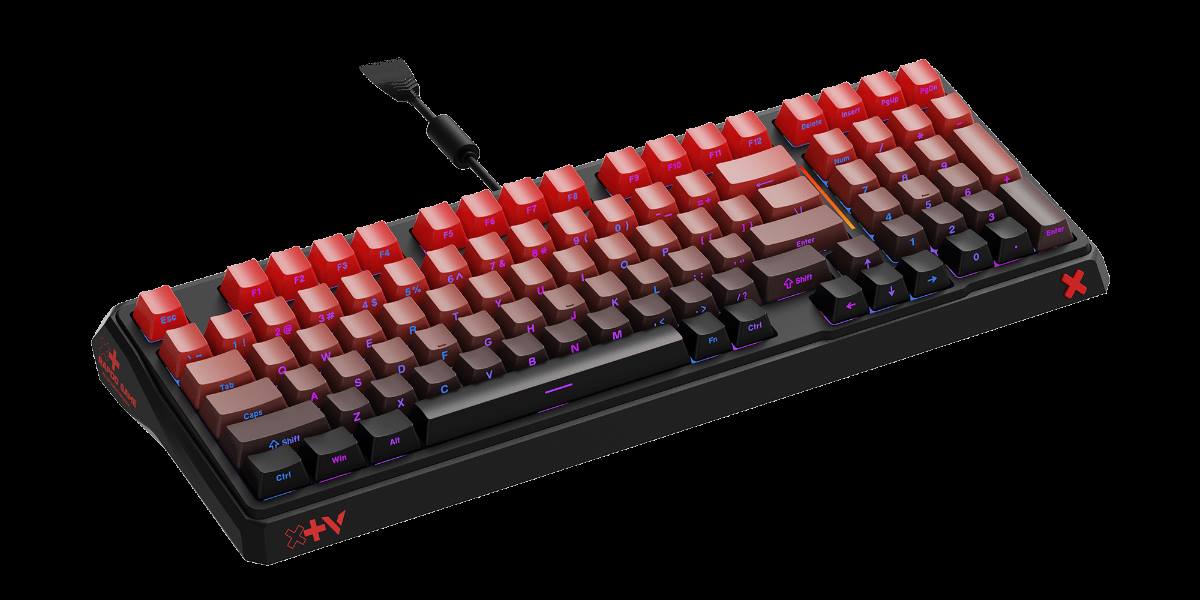 星途防水幻彩RGB背光游戏机械键盘 ESK750-98（渐变侧刻版） 产品主图