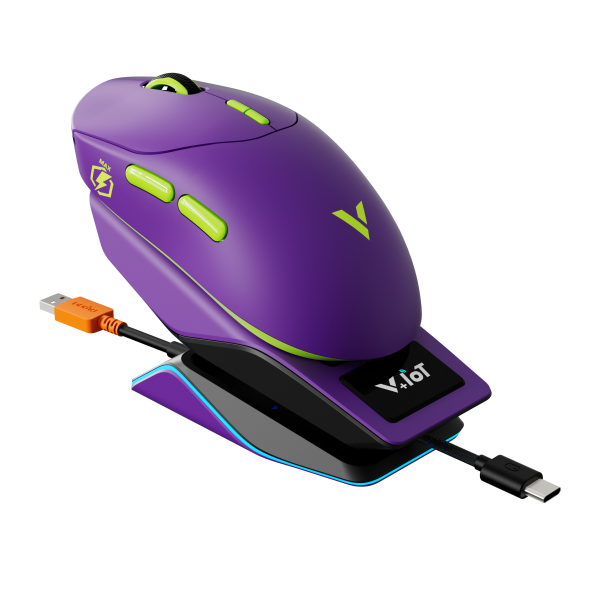 星途无线电竞鼠标&屏显RGB无线充接收器套装 ESM612MAX&ESPR8PRO 商品展示图