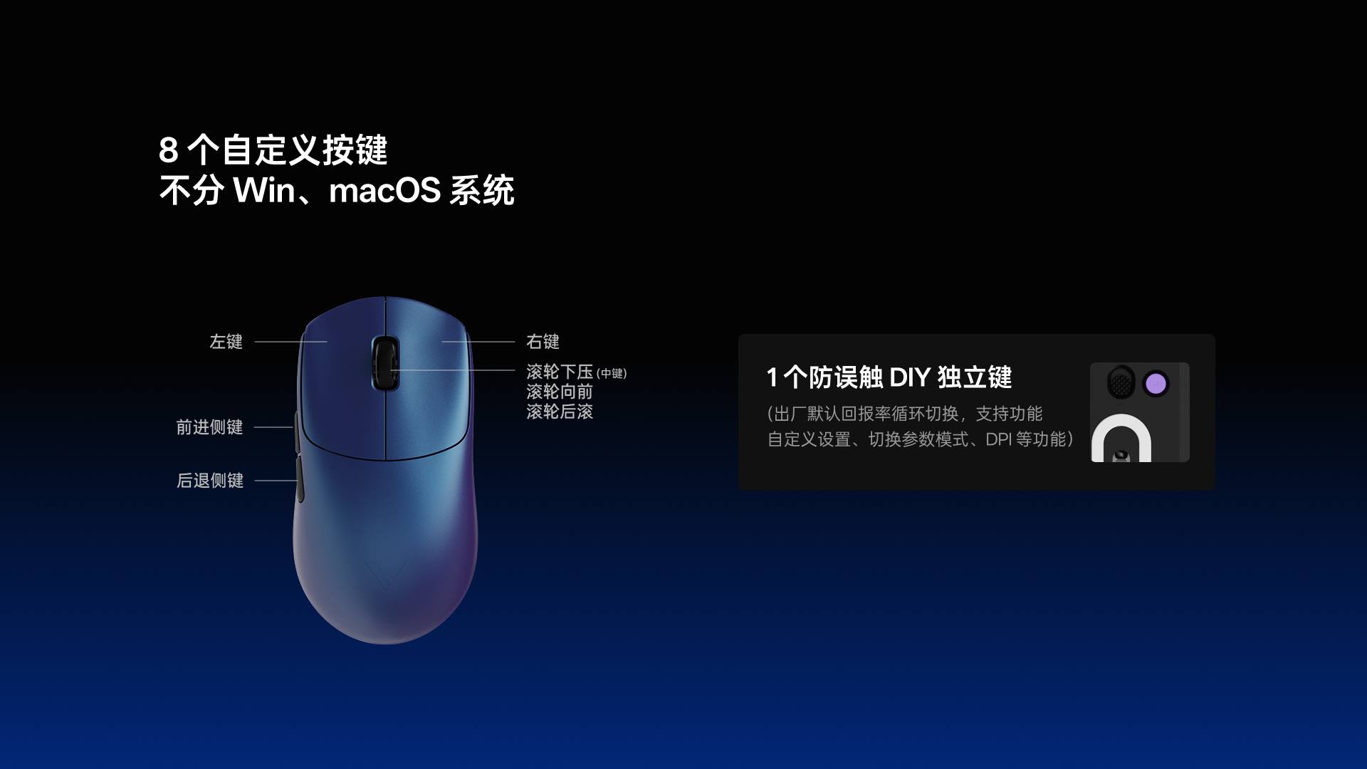 星途中小手型-双模轻量化无线电竞鼠标(VT二代系列) VT0 MAX大师双8K版 详情配图