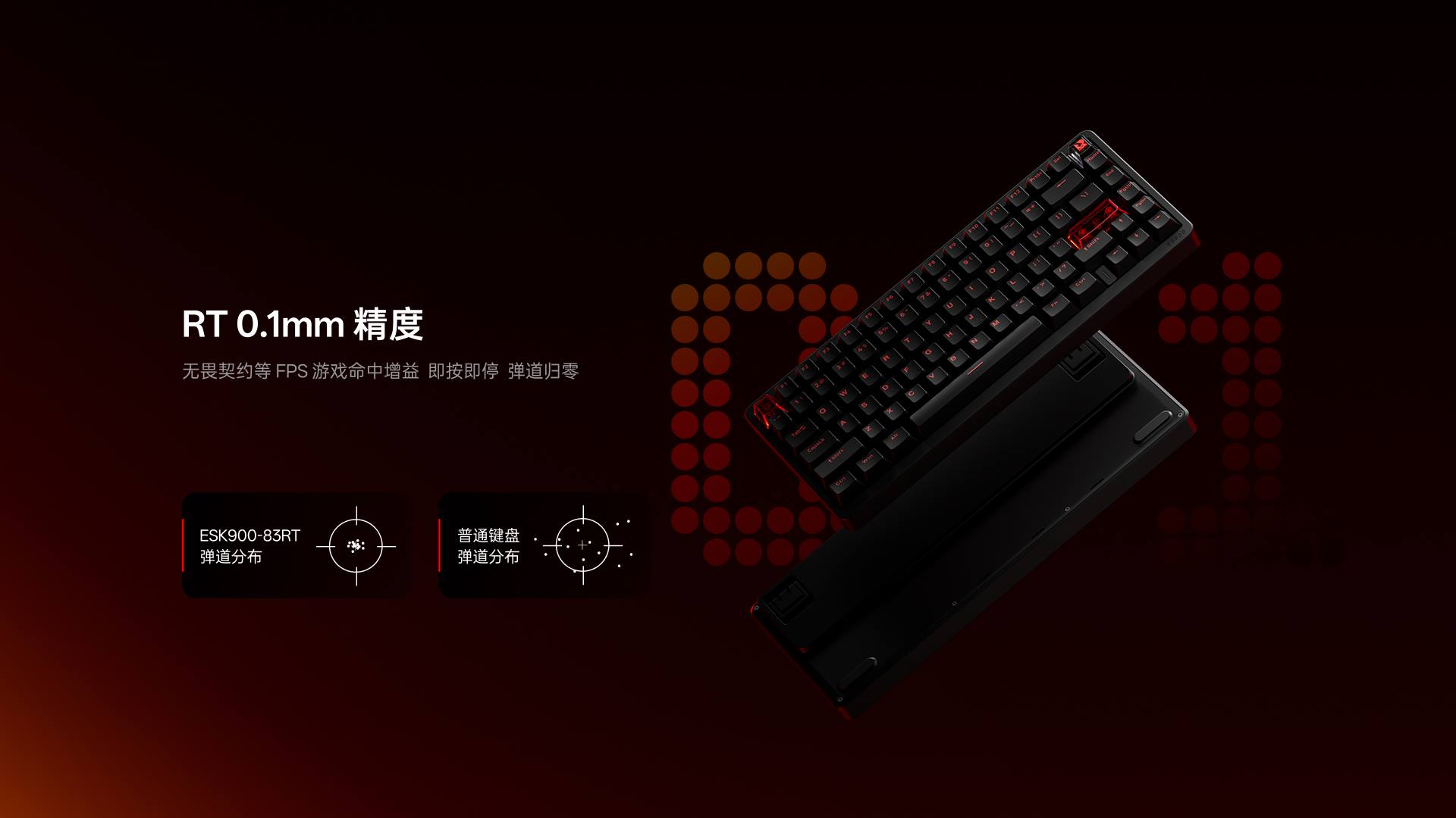 星途防水幻彩RGB电感轴游戏键盘 ESK900-83RT（零号赤焰） 详情配图